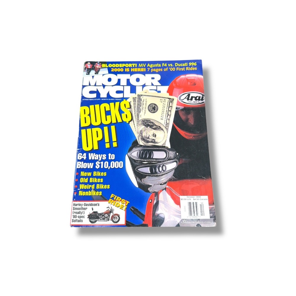 Motorcyclist Magazine October 1999 Bucks‎ Up 64 Ways to Spend $10K Vintage